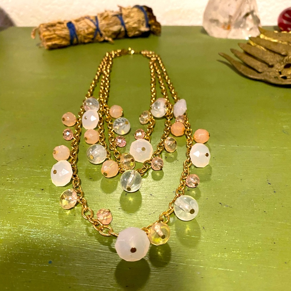 Gorgeous colored glass layer beaded necklace